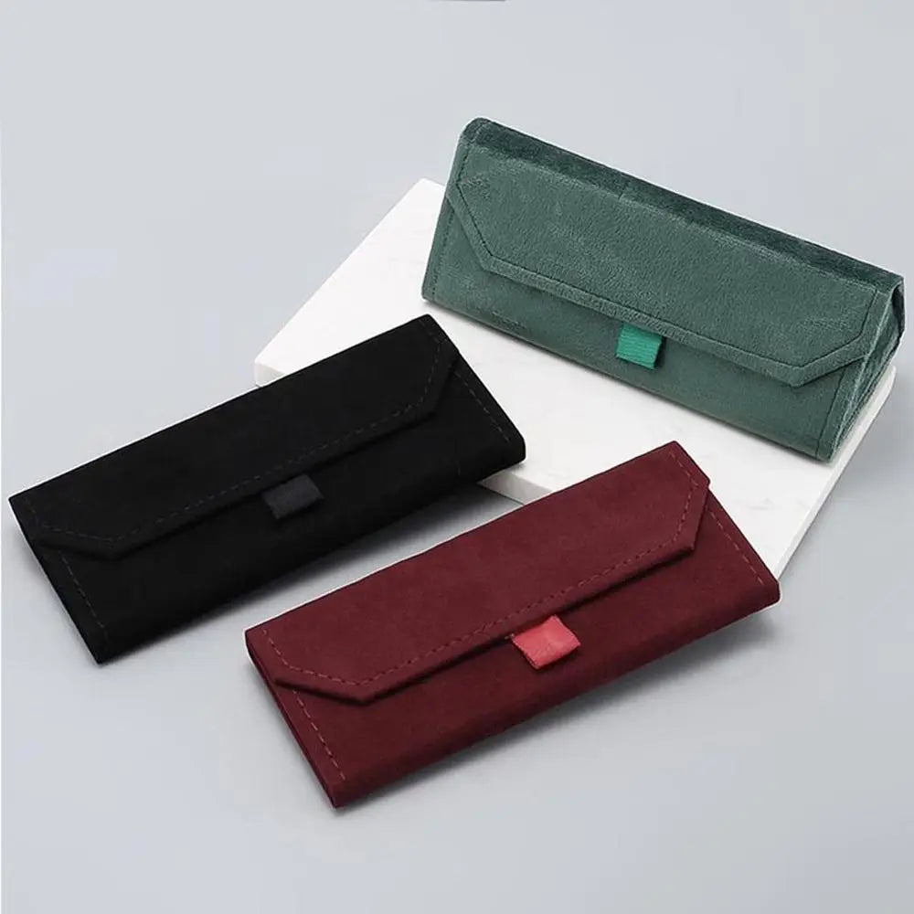 Simple Women Men Foldable Eyewear Protector Box Eye Glasses Holder Sunglasses Pouch Eyewear Protector Case Velvet Glasses Case