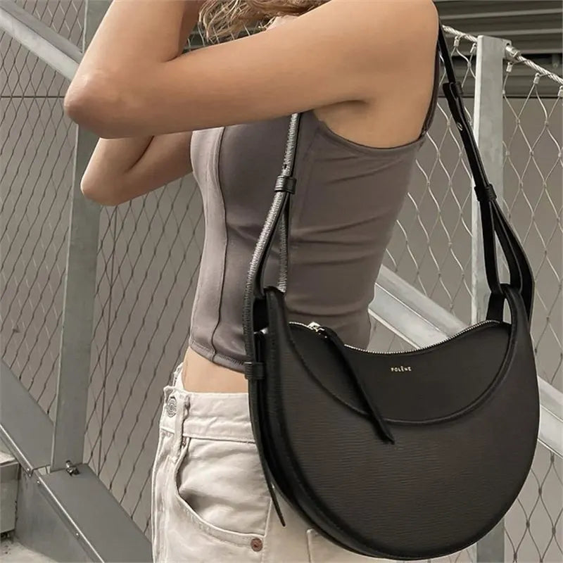 France POL2023 New NUMBER TEN Half-curved Moon Underarm EDITION Shoulder Crossbody Saddle Women's Bag